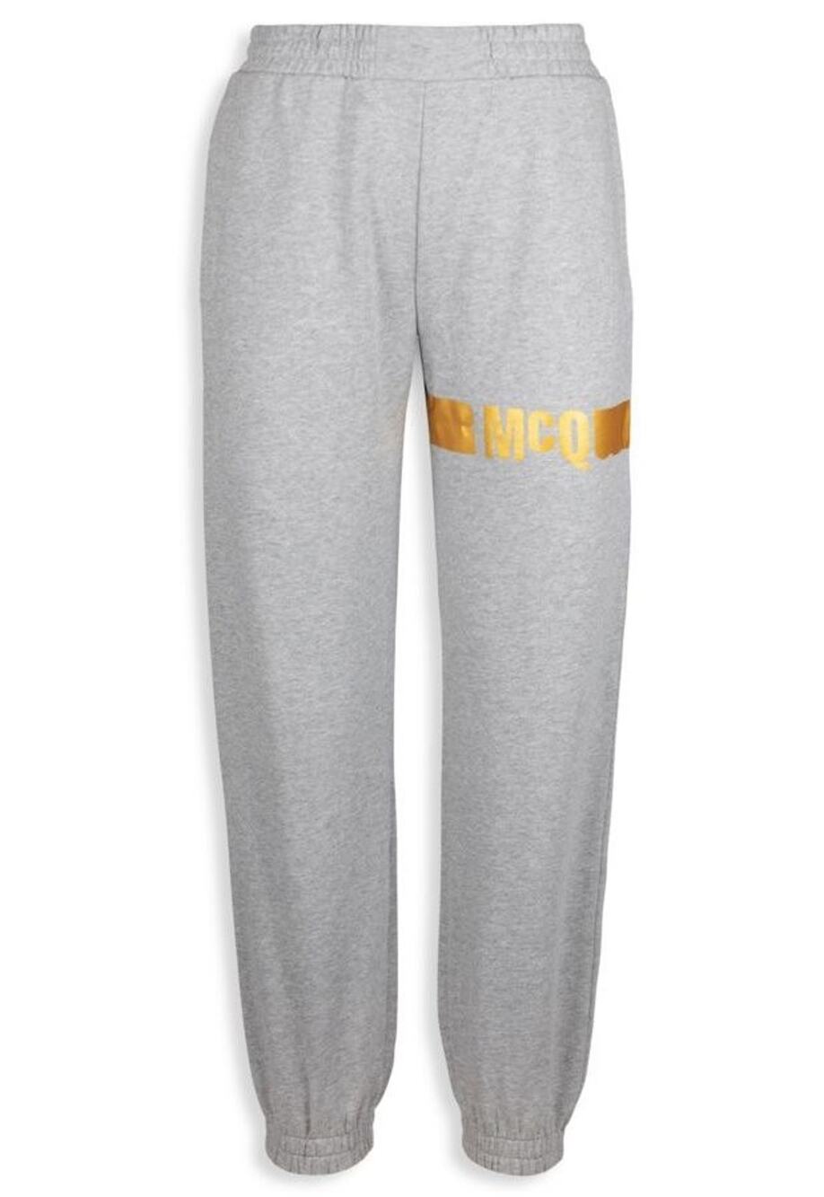$595 NWT McQ Alexander McQueen Gray Cotton Foil Logo Sweatpants Size XL
